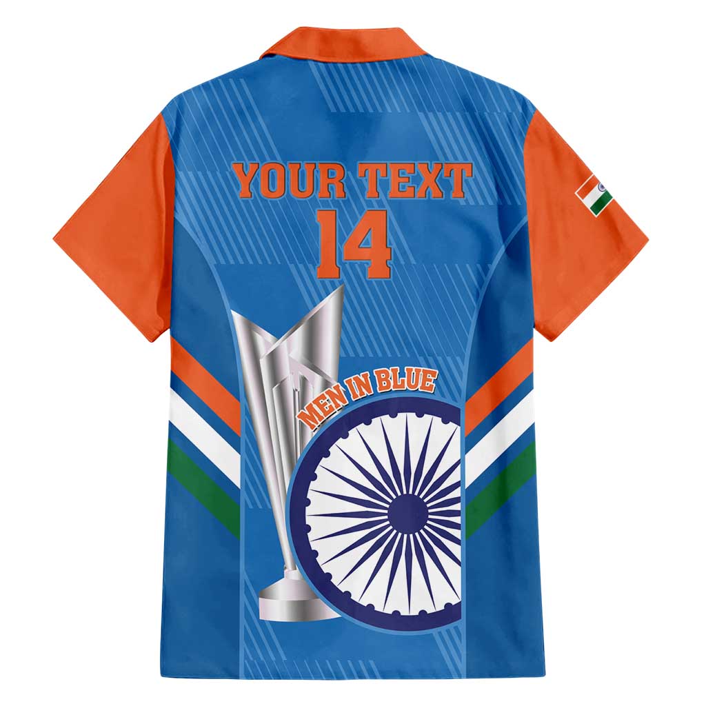 Custom India Cricket Family Matching Short Sleeve Bodycon Dress and Hawaiian Shirt 2nd Champions World Cup Men In Blue
