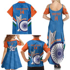 Custom India Cricket Family Matching Summer Maxi Dress and Hawaiian Shirt 2nd Champions World Cup Men In Blue