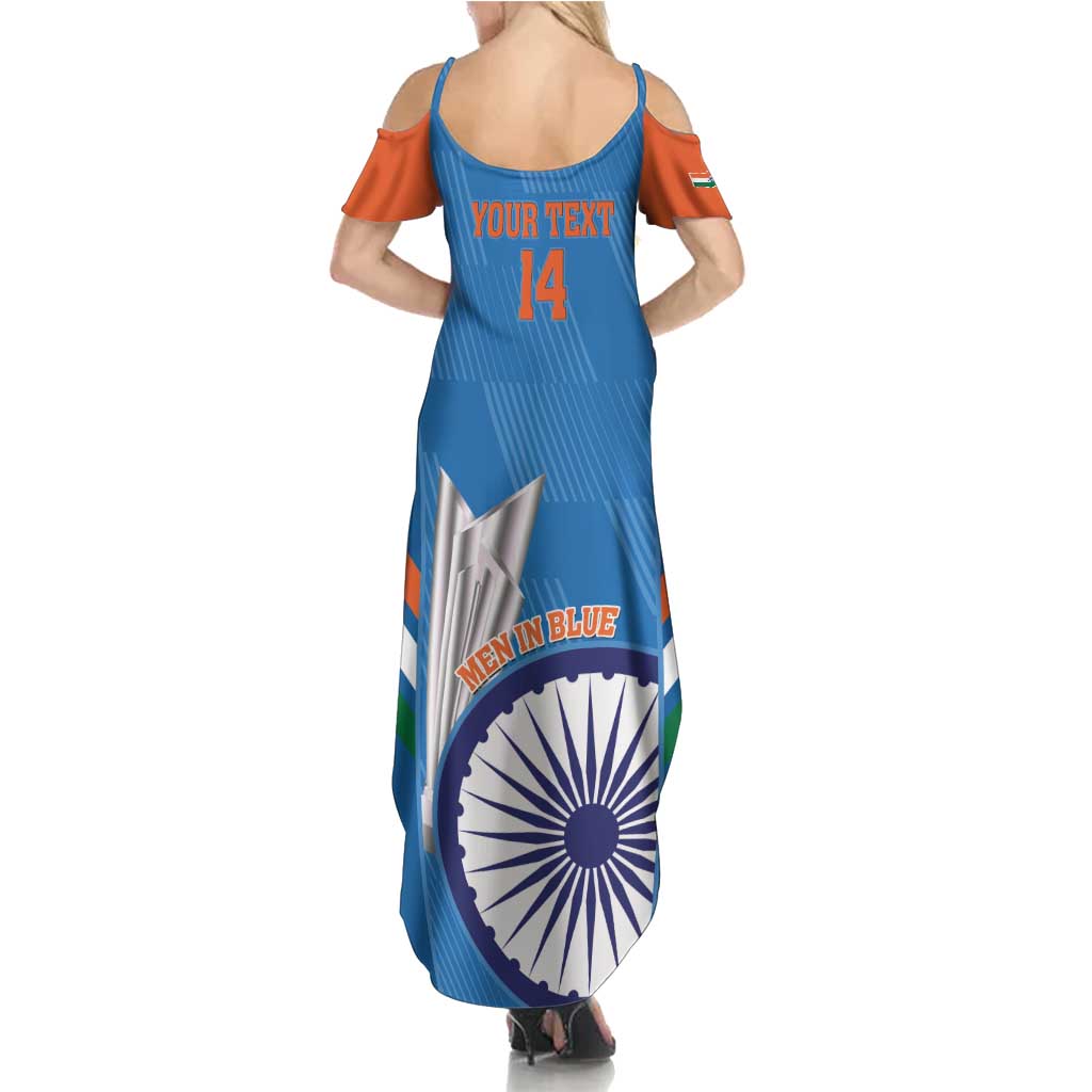 Custom India Cricket Family Matching Summer Maxi Dress and Hawaiian Shirt 2nd Champions World Cup Men In Blue