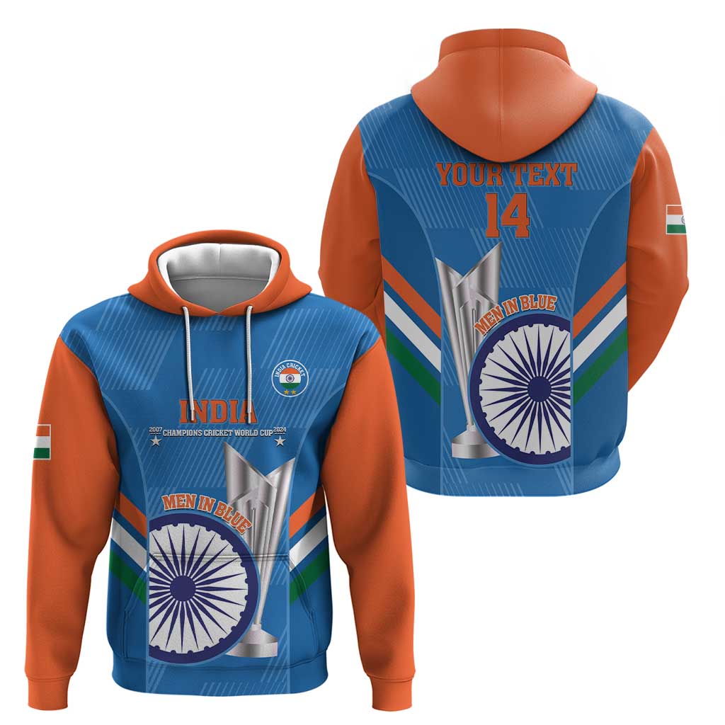 Custom India Cricket Hoodie 2nd Champions World Cup Men In Blue