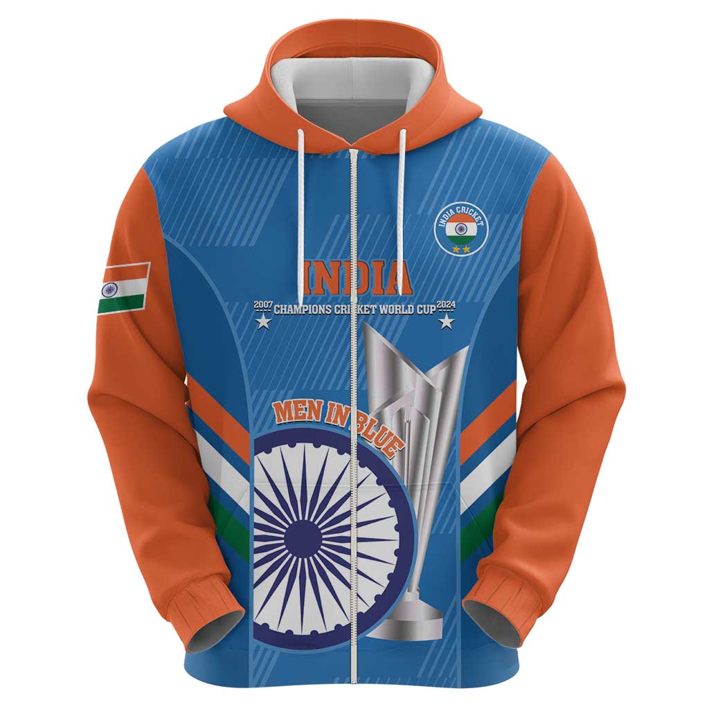 Custom India Cricket Hoodie 2nd Champions World Cup Men In Blue