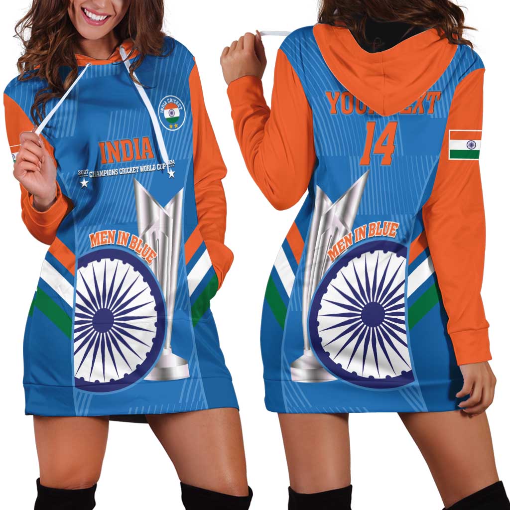 Custom India Cricket Hoodie Dress 2nd Champions World Cup Men In Blue