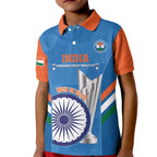 Custom India Cricket Kid Polo Shirt 2nd Champions World Cup Men In Blue