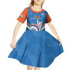 Custom India Cricket Kid Short Sleeve Dress 2nd Champions World Cup Men In Blue