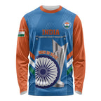 Custom India Cricket Long Sleeve Shirt 2nd Champions World Cup Men In Blue