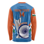 Custom India Cricket Long Sleeve Shirt 2nd Champions World Cup Men In Blue