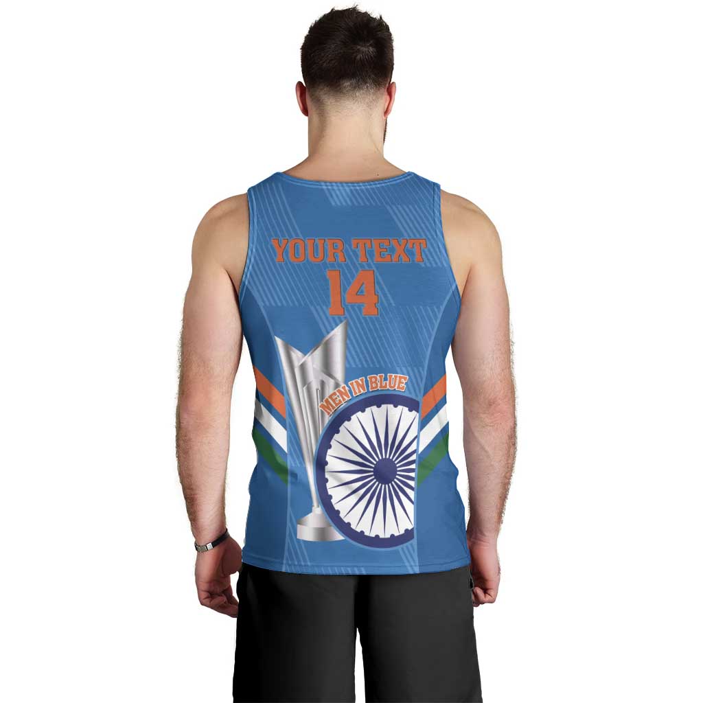 Custom India Cricket Men Tank Top 2nd Champions World Cup Men In Blue