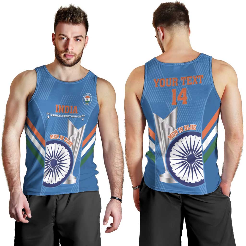 Custom India Cricket Men Tank Top 2nd Champions World Cup Men In Blue