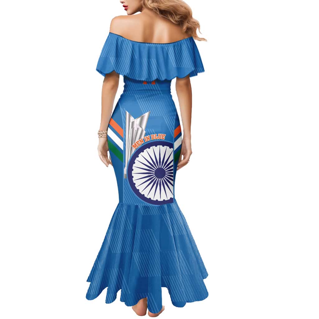 Custom India Cricket Mermaid Dress 2nd Champions World Cup Men In Blue