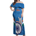Custom India Cricket Off Shoulder Maxi Dress 2nd Champions World Cup Men In Blue