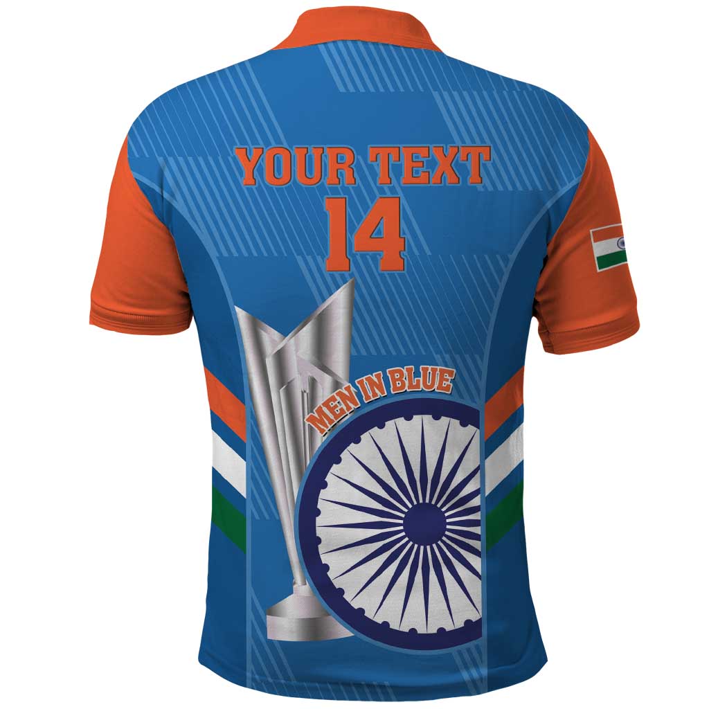 Custom India Cricket Polo Shirt 2nd Champions World Cup Men In Blue