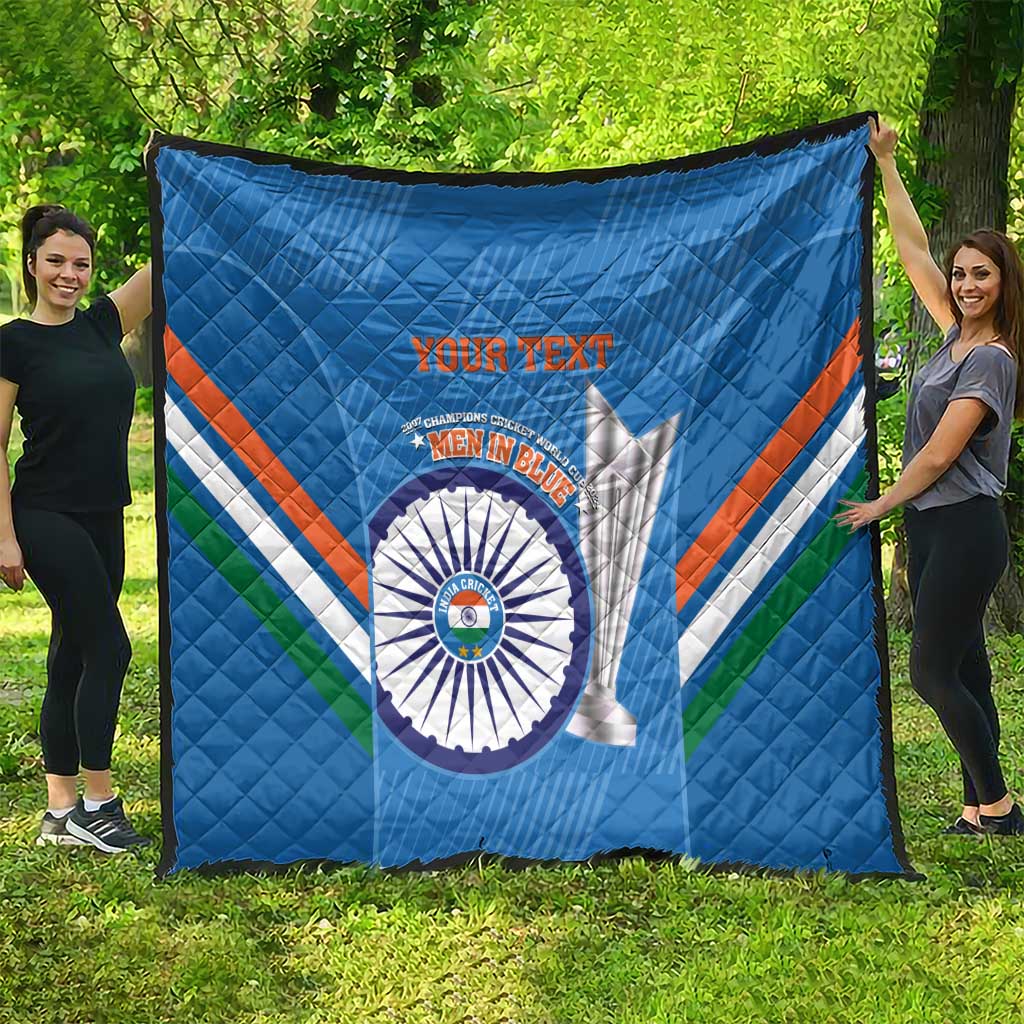 Custom India Cricket Quilt 2nd Champions World Cup Men In Blue