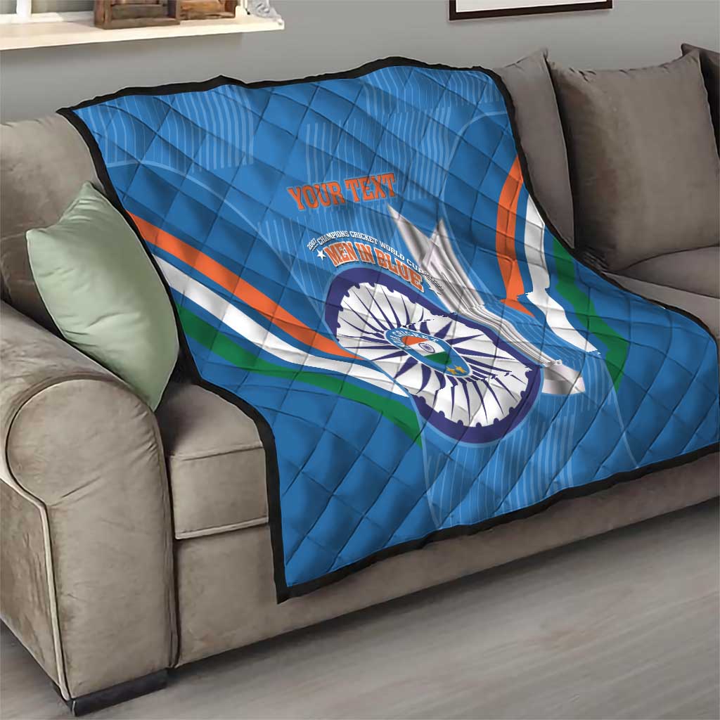 Custom India Cricket Quilt 2nd Champions World Cup Men In Blue
