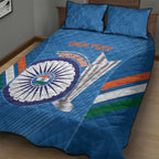Custom India Cricket Quilt Bed Set 2nd Champions World Cup Men In Blue