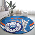 Custom India Cricket Round Carpet 2nd Champions World Cup Men In Blue