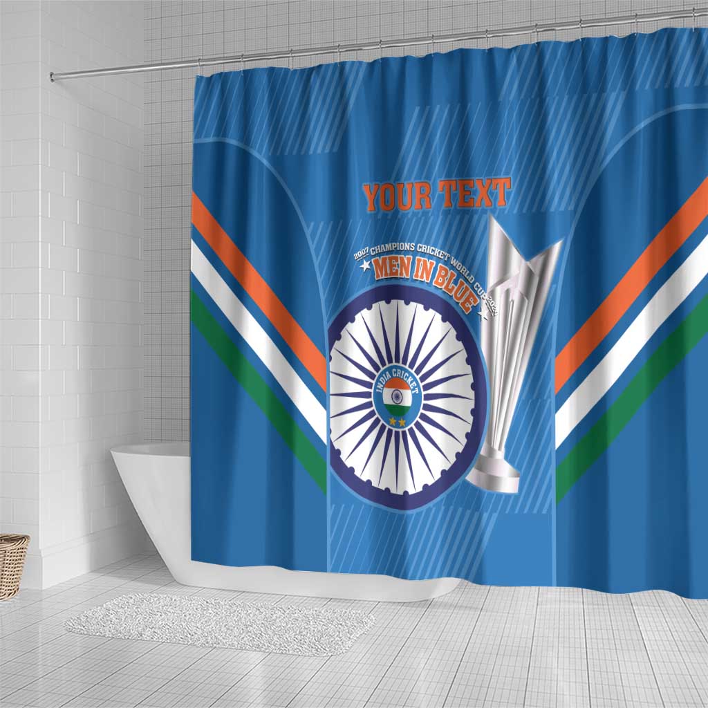 Custom India Cricket Shower Curtain 2nd Champions World Cup Men In Blue