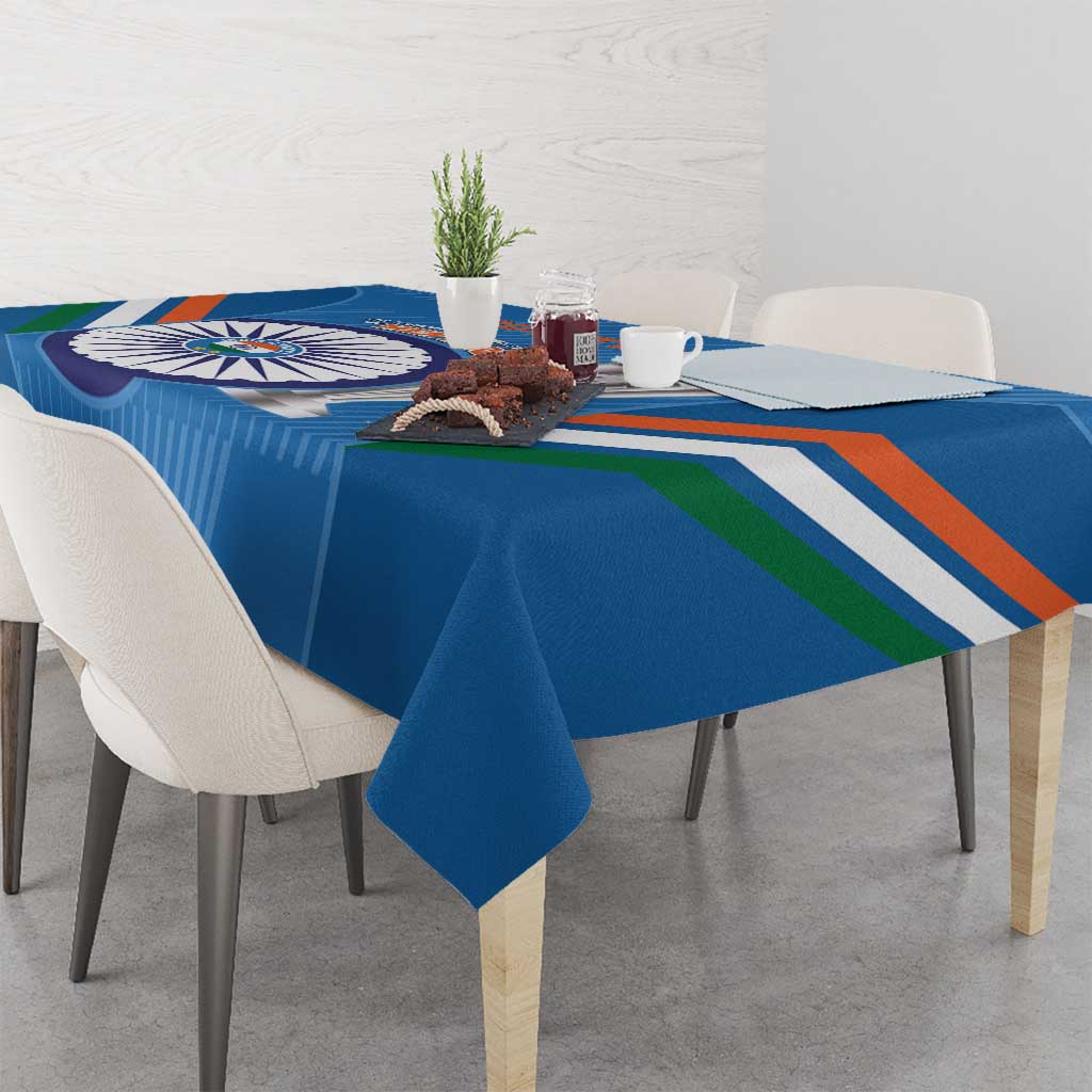 Custom India Cricket Tablecloth 2nd Champions World Cup Men In Blue
