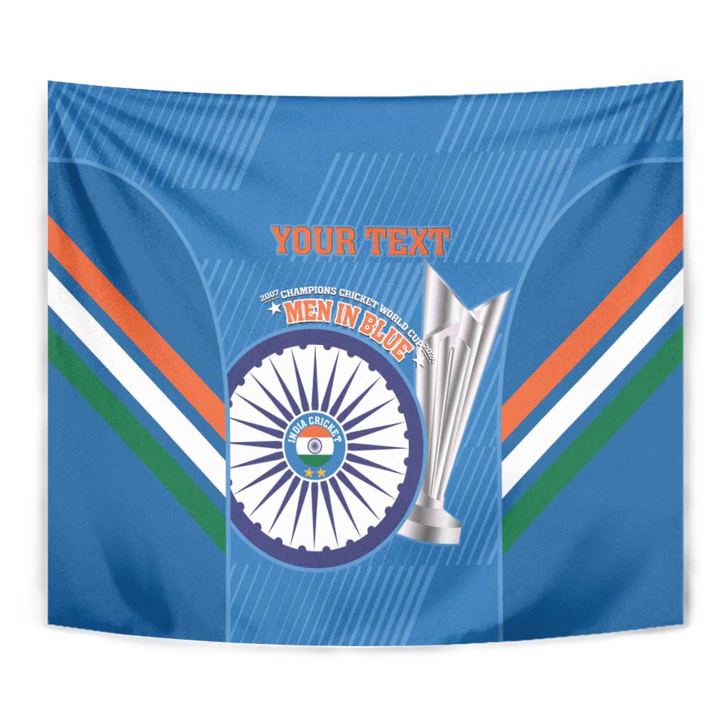 Custom India Cricket Tapestry 2nd Champions World Cup Men In Blue
