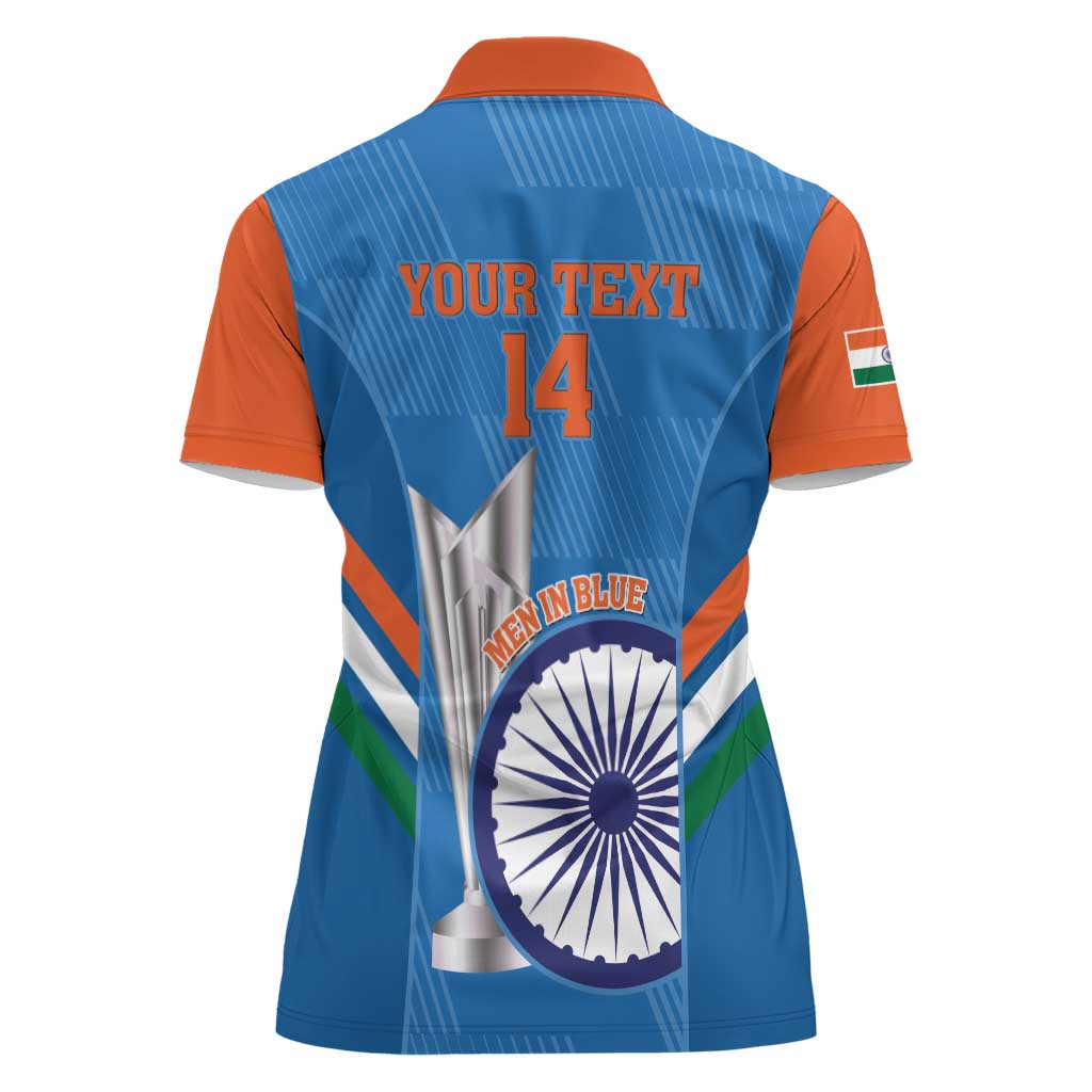 Custom India Cricket Women Polo Shirt 2nd Champions World Cup Men In Blue