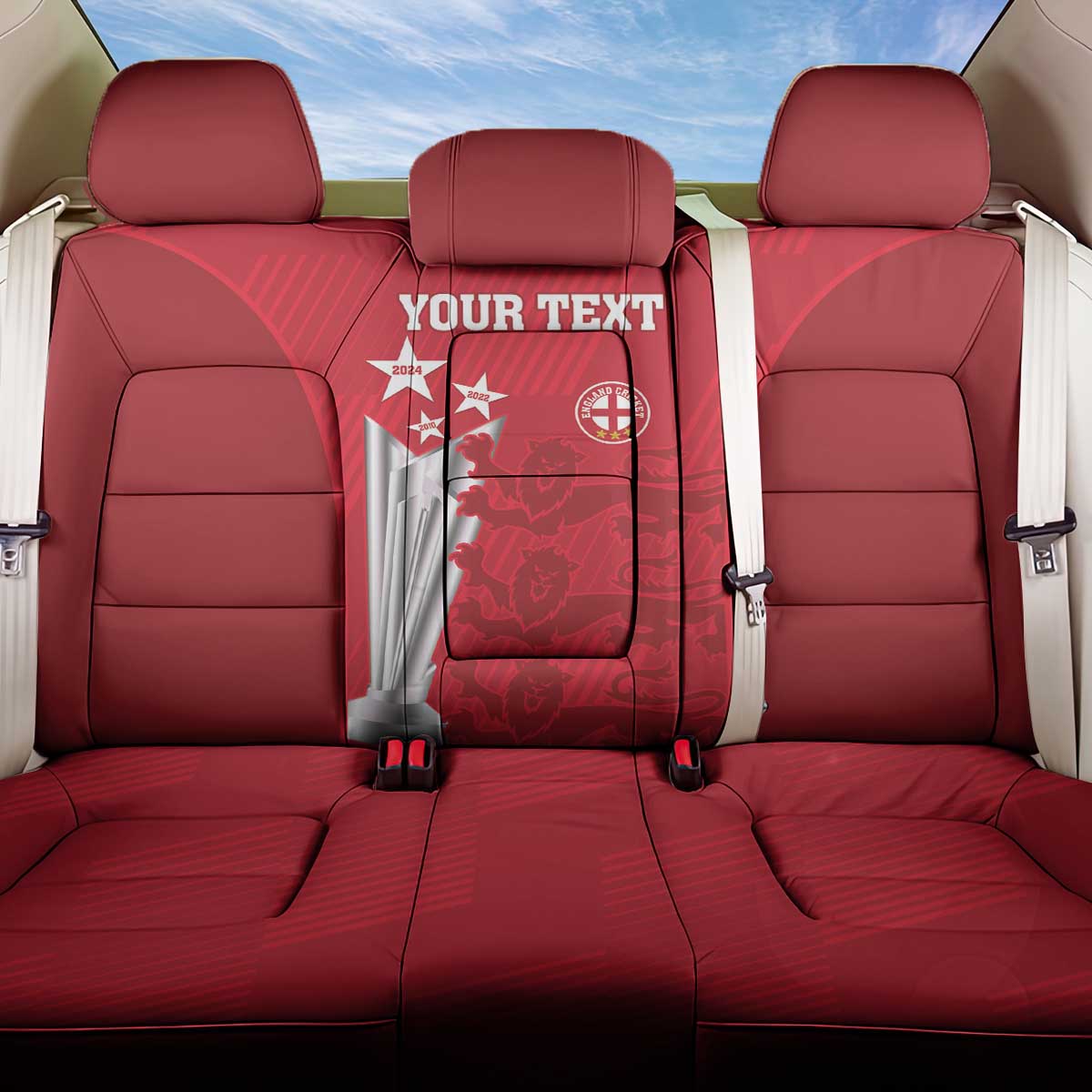 Custom England Cricket Back Car Seat Cover 3rd Champions World Cup Proud