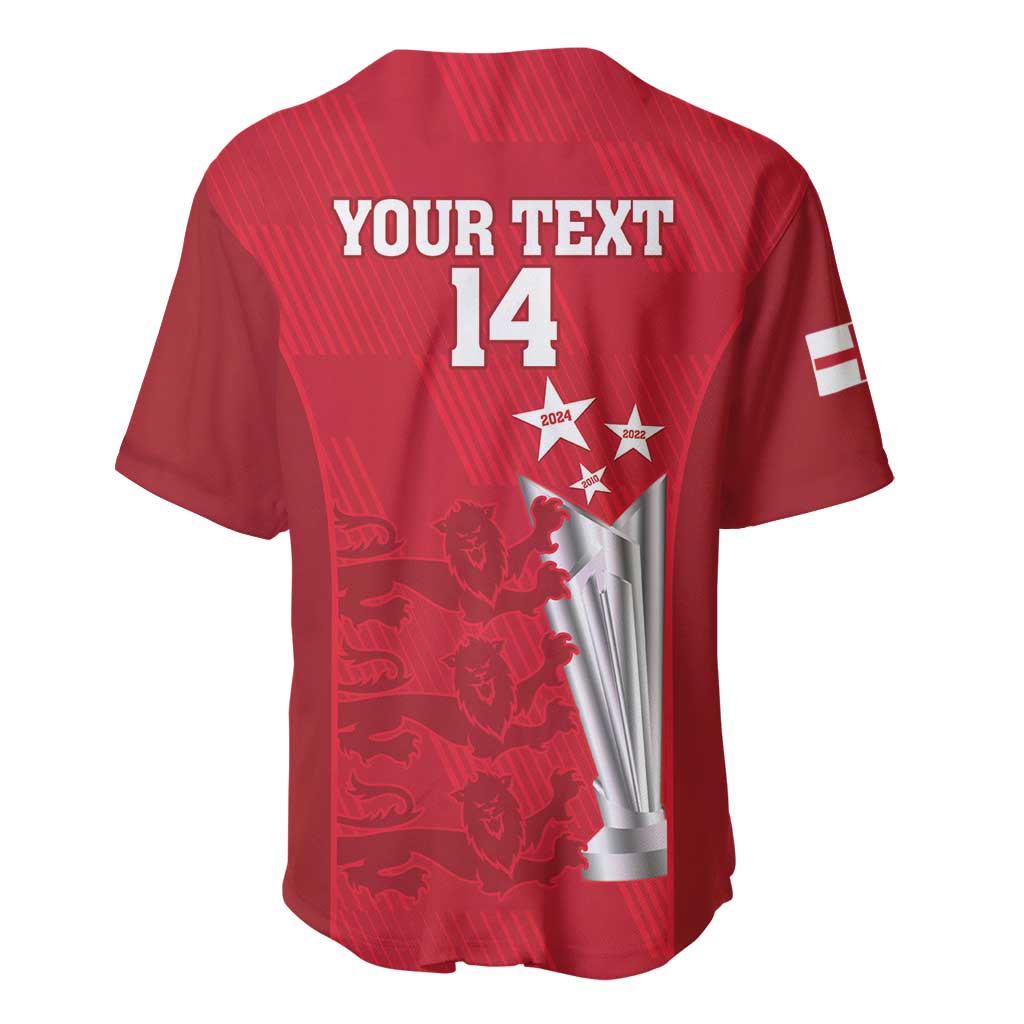 Custom England Cricket Baseball Jersey 3rd Champions World Cup Proud