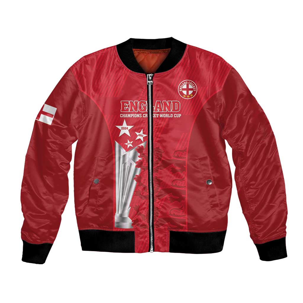 Custom England Cricket Bomber Jacket 3rd Champions World Cup Proud