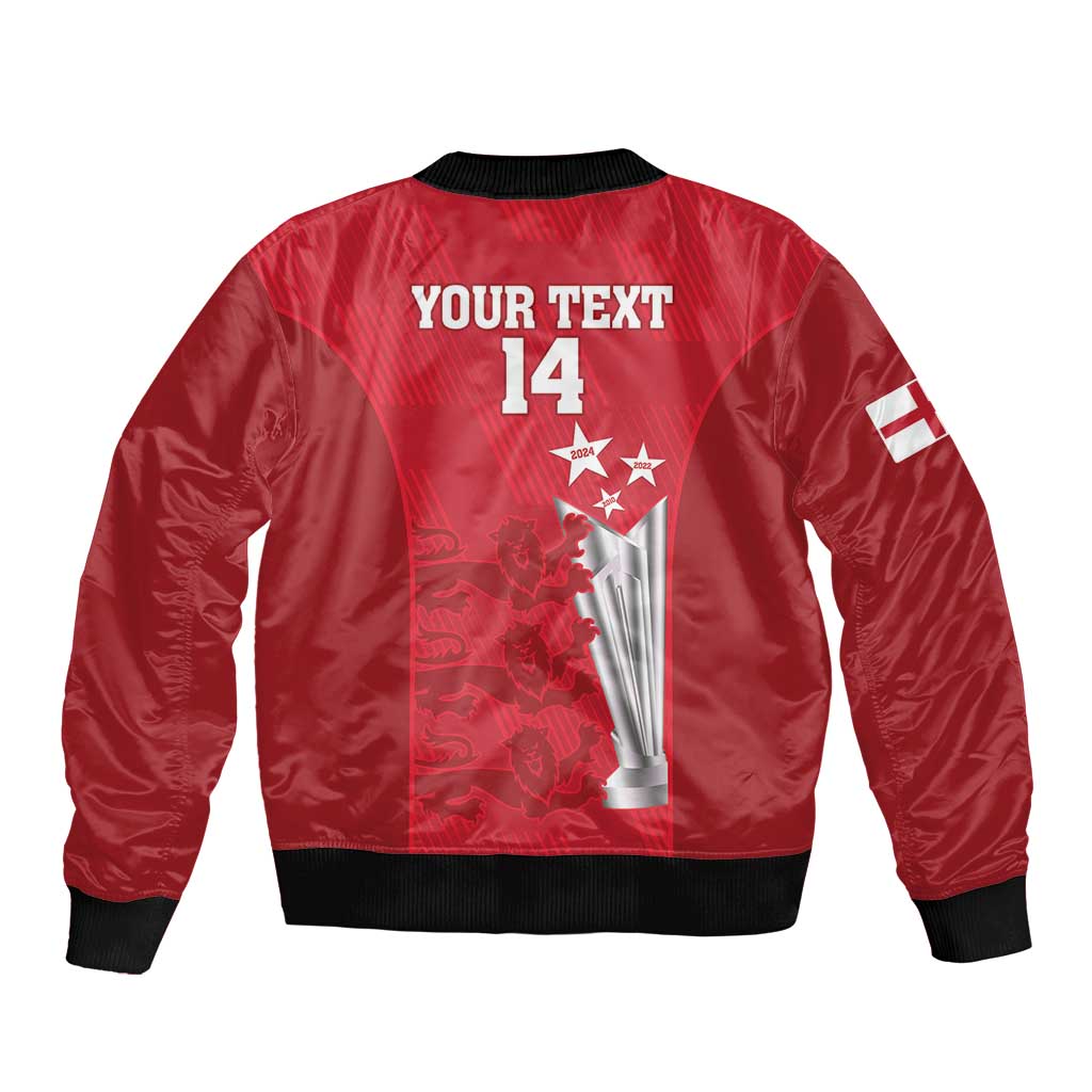 Custom England Cricket Bomber Jacket 3rd Champions World Cup Proud