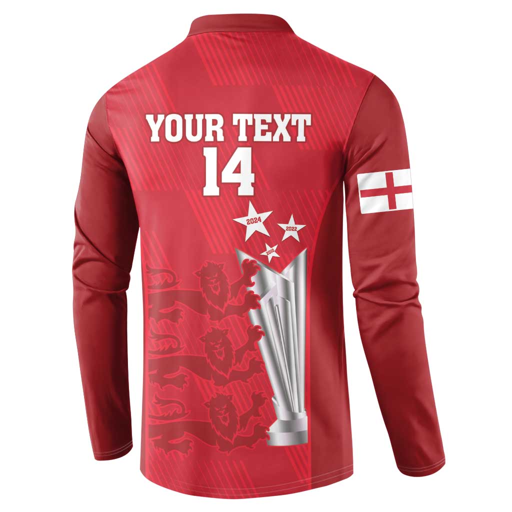 Custom England Cricket Button Sweatshirt 3rd Champions World Cup Proud