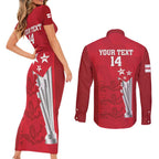 Custom England Cricket Couples Matching Short Sleeve Bodycon Dress and Long Sleeve Button Shirt 3rd Champions World Cup Proud