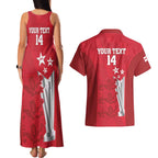 Custom England Cricket Couples Matching Tank Maxi Dress and Hawaiian Shirt 3rd Champions World Cup Proud