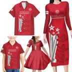 Custom England Cricket Family Matching Long Sleeve Bodycon Dress and Hawaiian Shirt 3rd Champions World Cup Proud