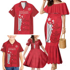 Custom England Cricket Family Matching Mermaid Dress and Hawaiian Shirt 3rd Champions World Cup Proud