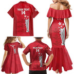 Custom England Cricket Family Matching Mermaid Dress and Hawaiian Shirt 3rd Champions World Cup Proud