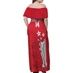Custom England Cricket Family Matching Off Shoulder Maxi Dress and Hawaiian Shirt 3rd Champions World Cup Proud