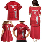 Custom England Cricket Family Matching Puletasi and Hawaiian Shirt 3rd Champions World Cup Proud