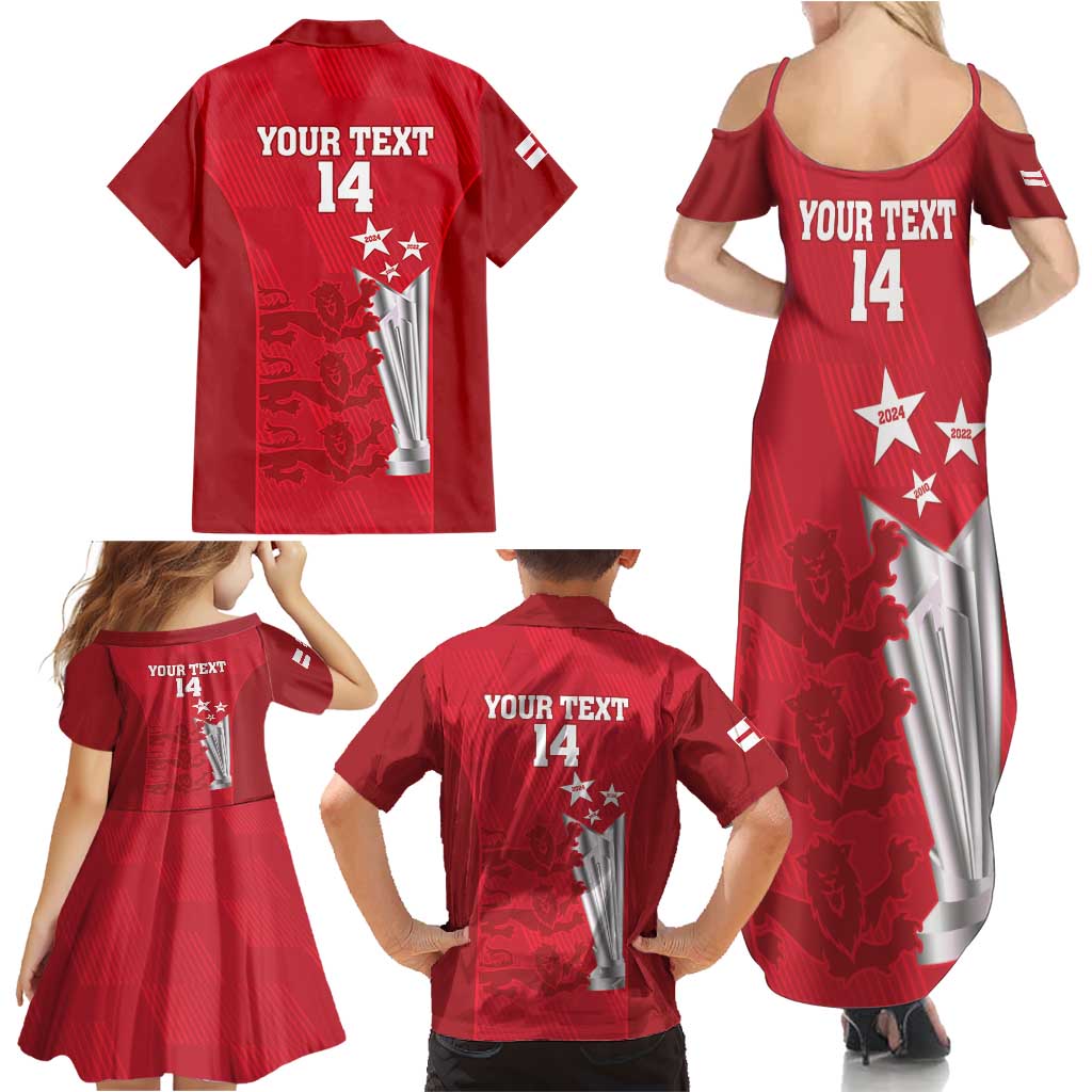 Custom England Cricket Family Matching Summer Maxi Dress and Hawaiian Shirt 3rd Champions World Cup Proud