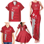 Custom England Cricket Family Matching Tank Maxi Dress and Hawaiian Shirt 3rd Champions World Cup Proud