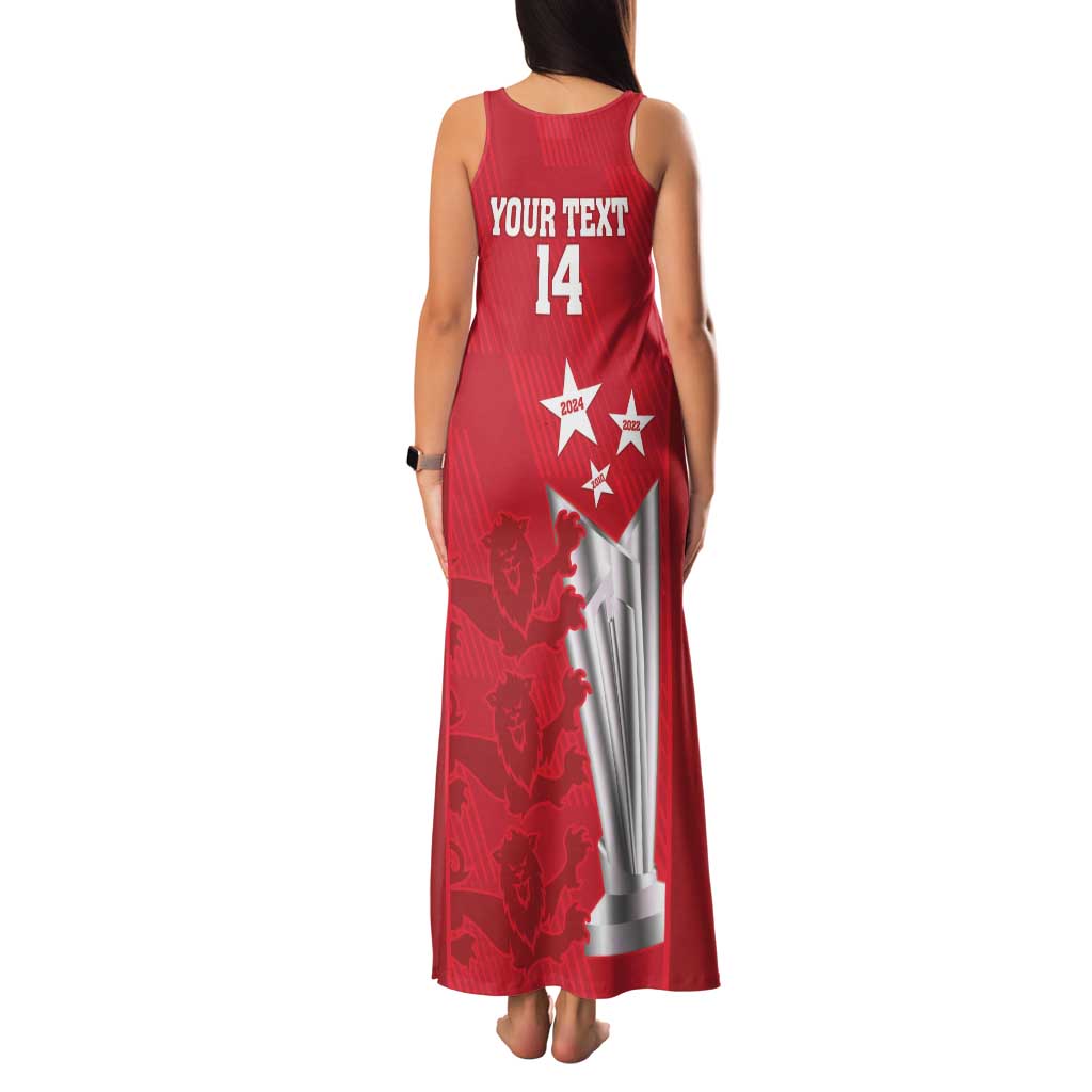 Custom England Cricket Family Matching Tank Maxi Dress and Hawaiian Shirt 3rd Champions World Cup Proud