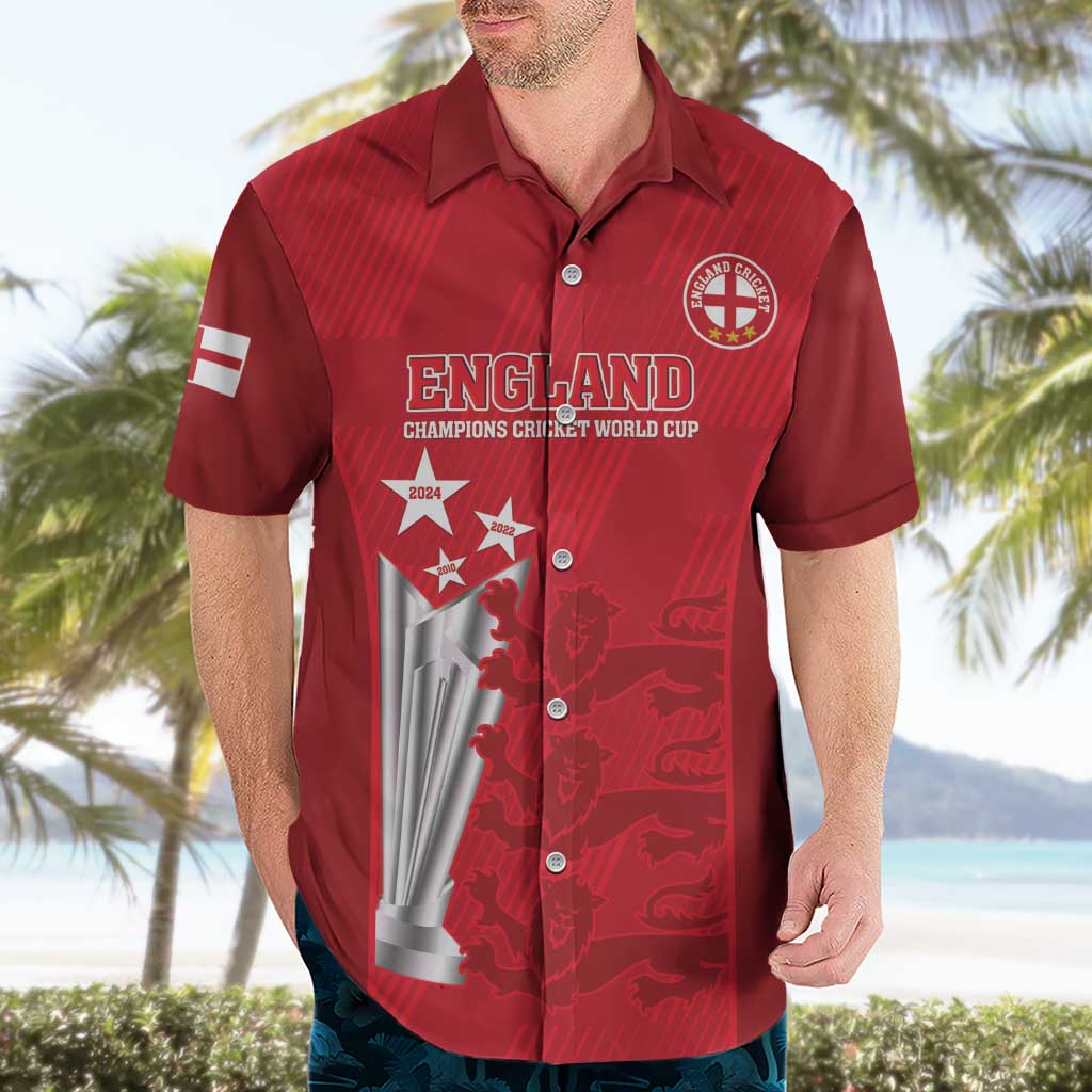 Custom England Cricket Hawaiian Shirt 3rd Champions World Cup Proud