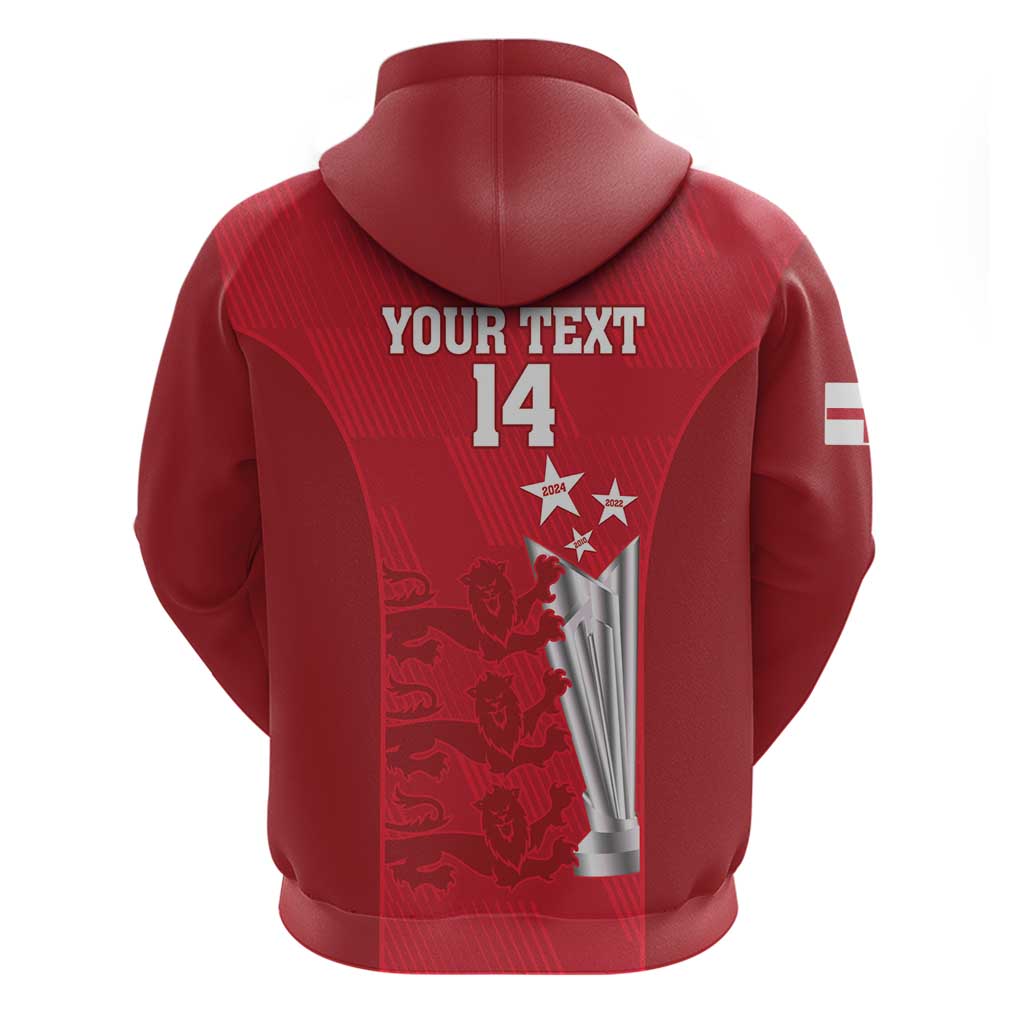 Custom England Cricket Hoodie 3rd Champions World Cup Proud