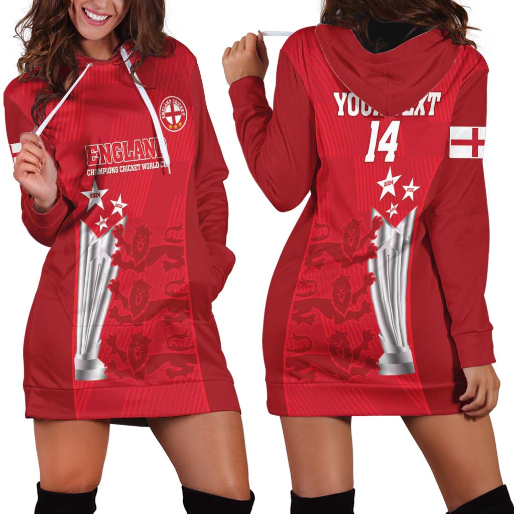 Custom England Cricket Hoodie Dress 3rd Champions World Cup Proud