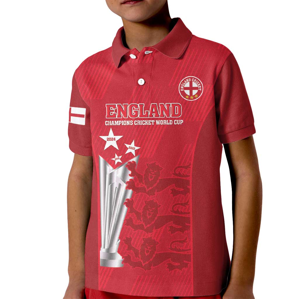 Custom England Cricket Kid Polo Shirt 3rd Champions World Cup Proud
