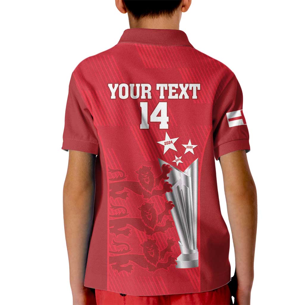 Custom England Cricket Kid Polo Shirt 3rd Champions World Cup Proud