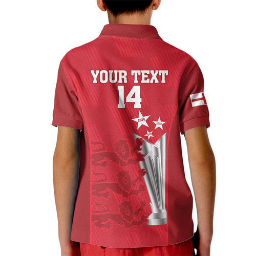 Custom England Cricket Kid Polo Shirt 3rd Champions World Cup Proud