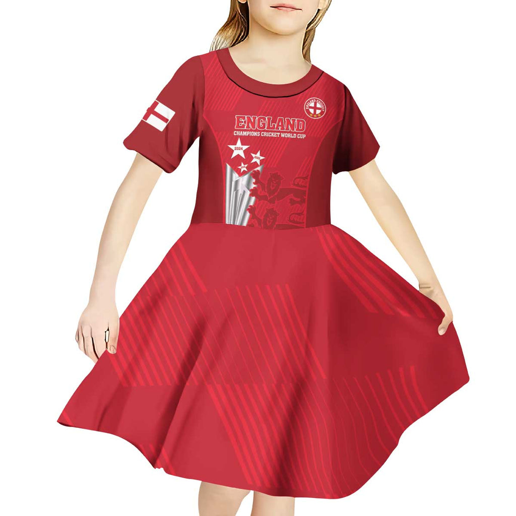 Custom England Cricket Kid Short Sleeve Dress 3rd Champions World Cup Proud