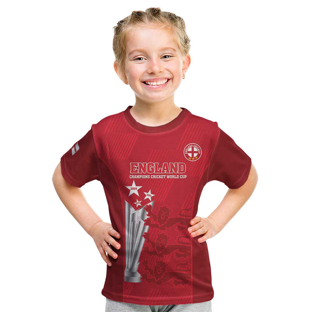 Custom England Cricket Kid T Shirt 3rd Champions World Cup Proud