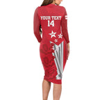 Custom England Cricket Long Sleeve Bodycon Dress 3rd Champions World Cup Proud