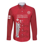 Custom England Cricket Long Sleeve Button Shirt 3rd Champions World Cup Proud
