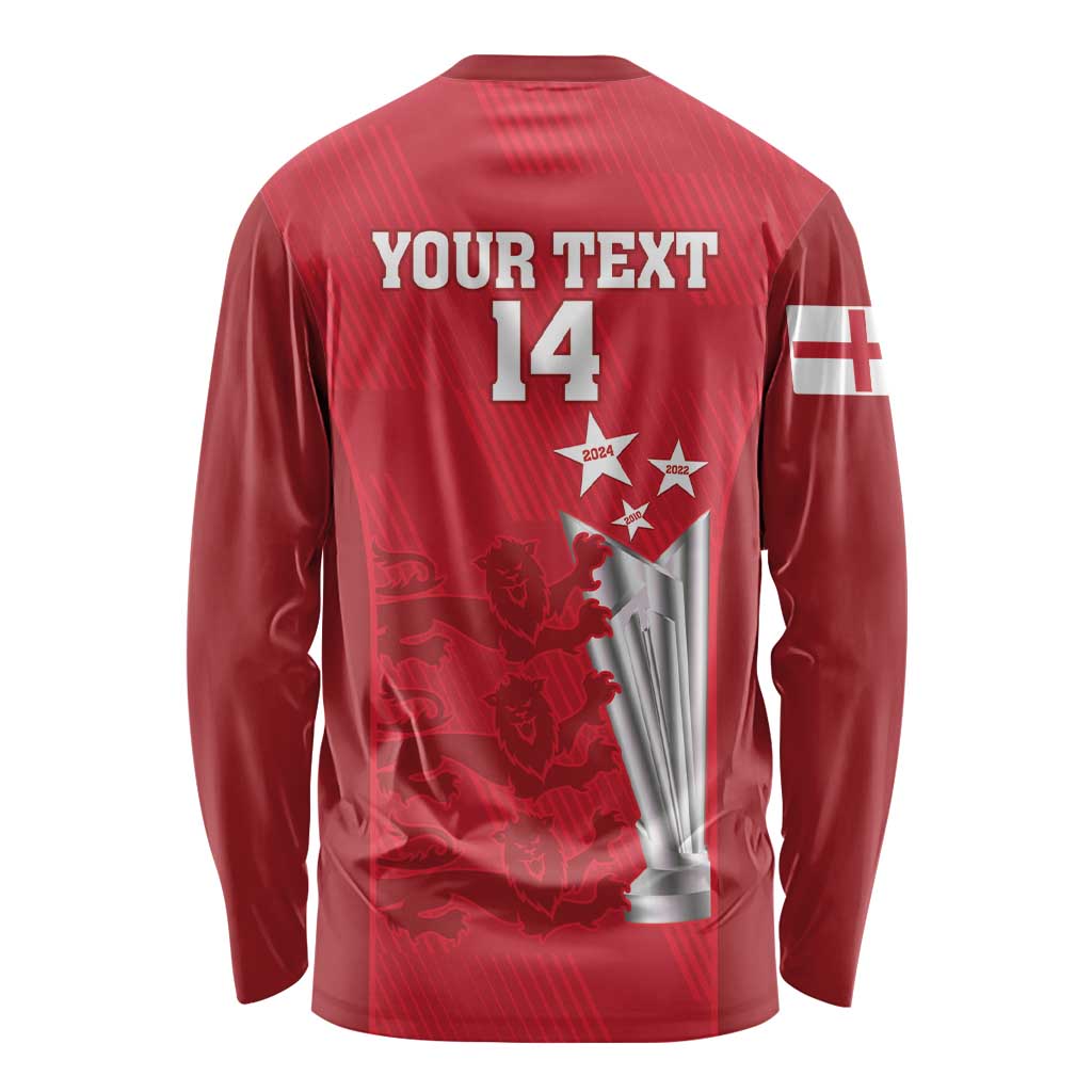 Custom England Cricket Long Sleeve Shirt 3rd Champions World Cup Proud