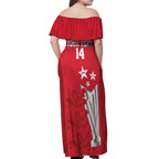 Custom England Cricket Off Shoulder Maxi Dress 3rd Champions World Cup Proud